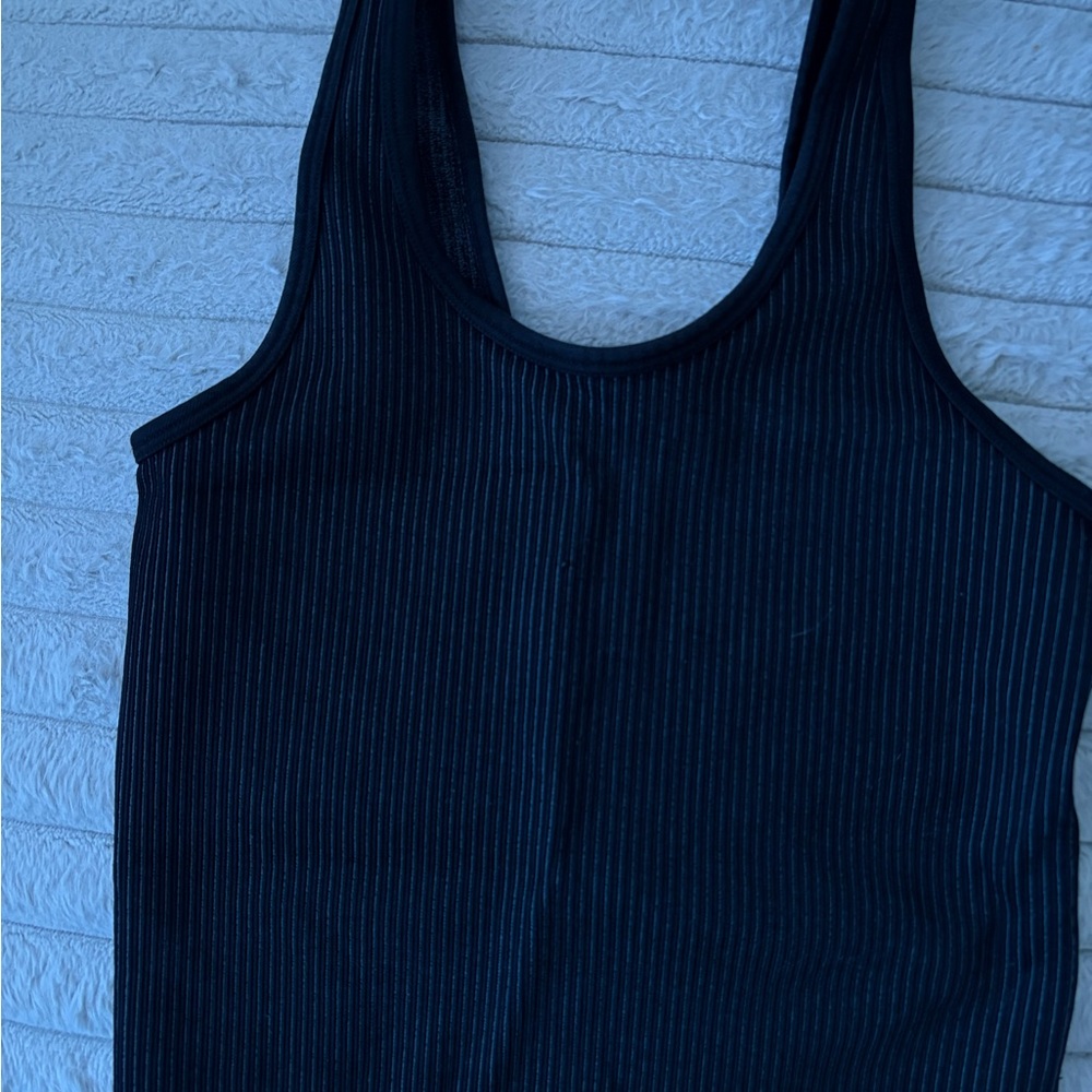 Aerie Ribbed Tank Top - Black